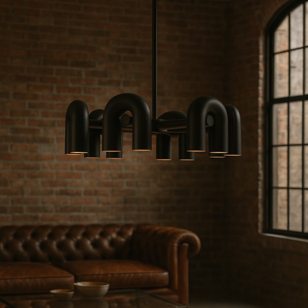 terracotta Црн led Висечки лустер 12 x gu10 terracotta Црн led Висечки лустер 12 x gu10